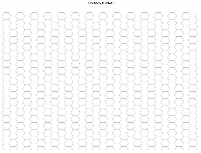 Free Printable Hexagon Graph Paper Template in PDF