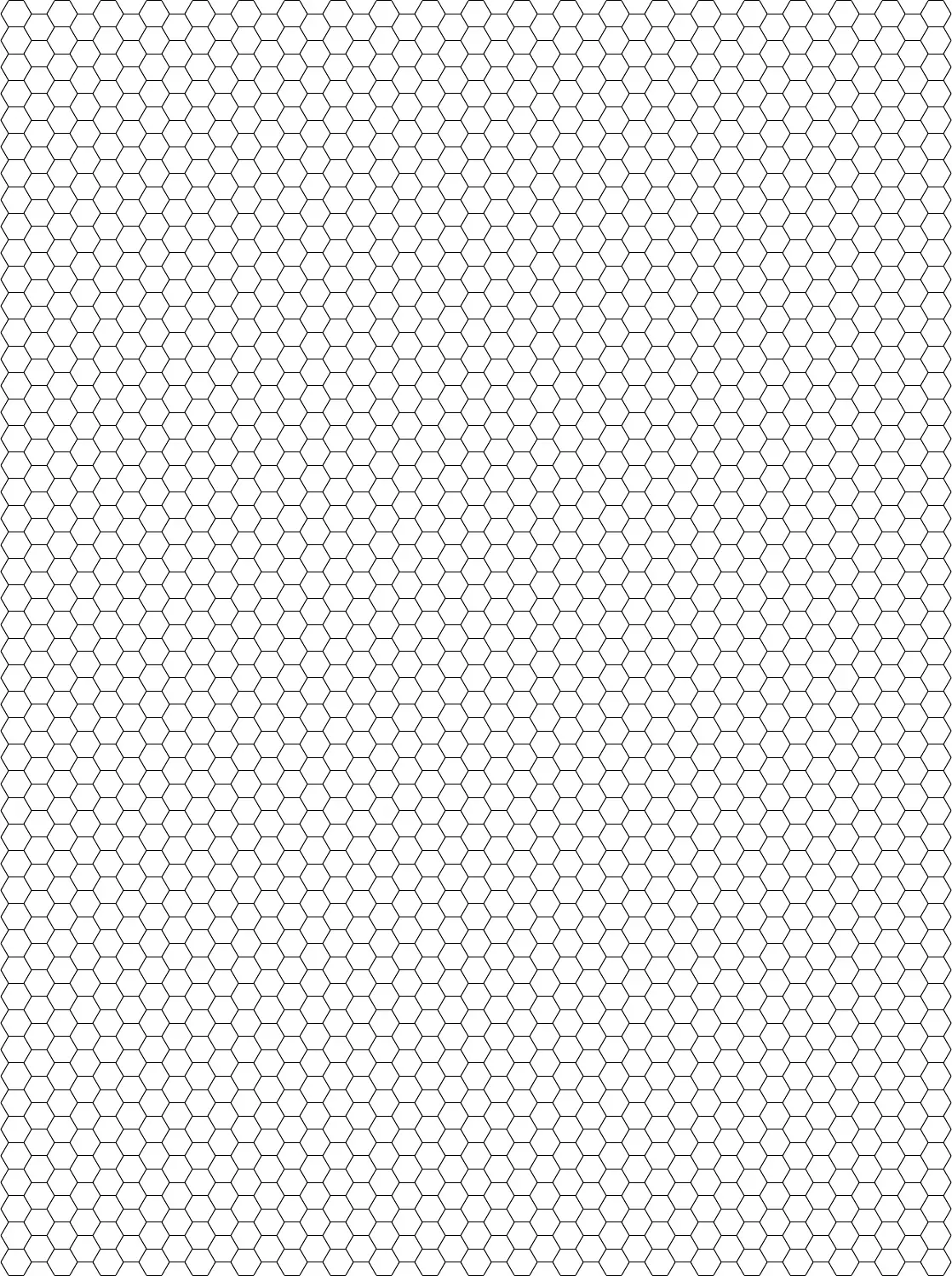 Free Printable Hexagon Graph Paper Template in PDF