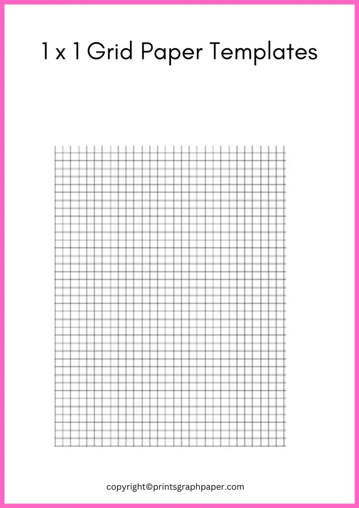 1 x 1 Grid Paper Templates
