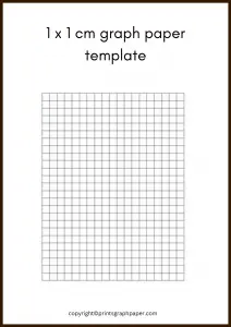 1 x 1 cm graph paper template