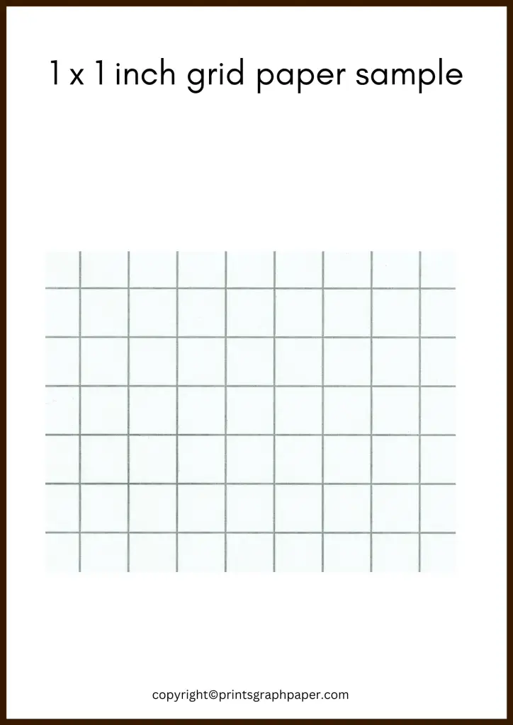 1 x 1 inch grid paper sample