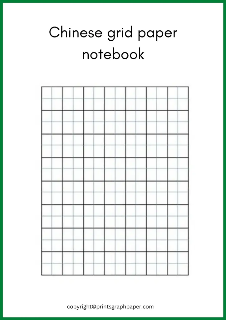 chinese grid paper notebook